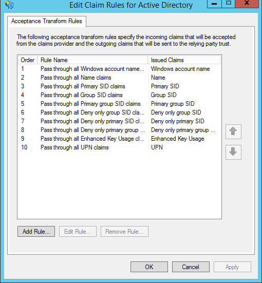 Claim Rules for Active Directory