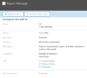Report message add-in