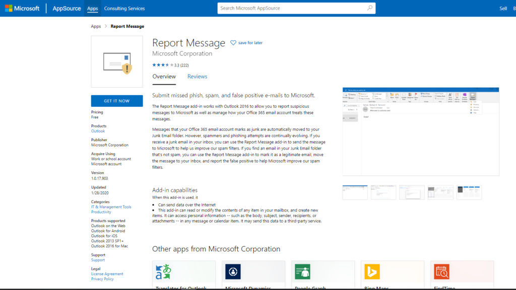 Microsoft 365 Report Message
