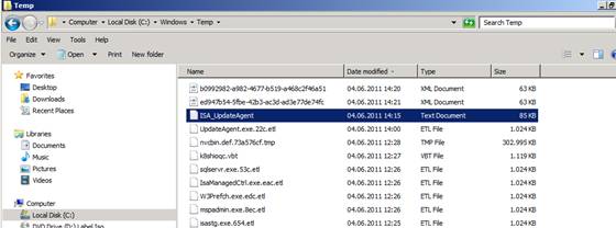 Figure 5: Forefront TMG text log files