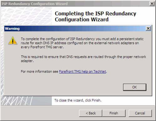 ISP Redundancy Configuration Wizard