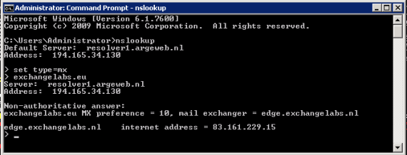 Use the NSLOOKUP tool to gather information regarding external mail servers