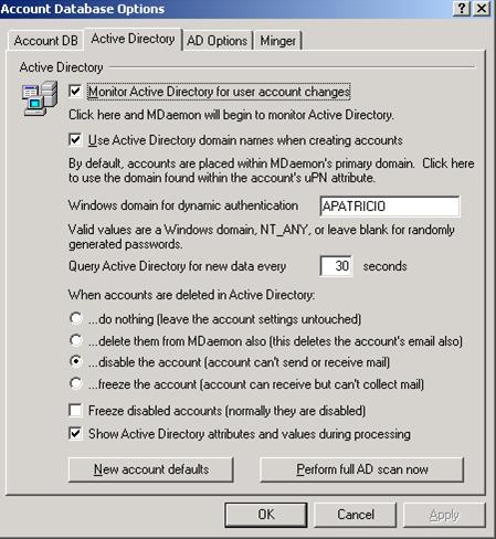 Account Database/Active Directory/Minger