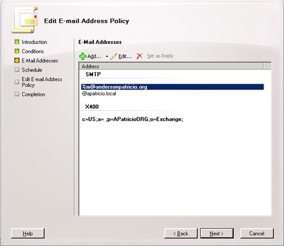 E-Mail Address Policy