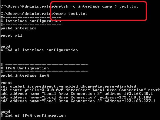 netsh ipv4 commands not available in windows xp