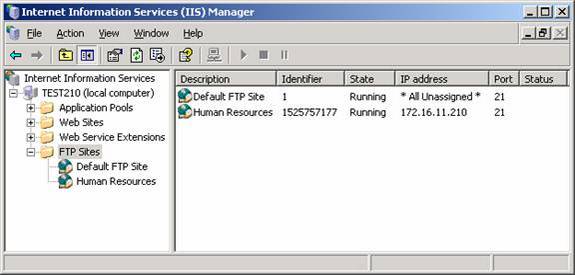 comment configurer un serveur ftp sur un site Windows 2003