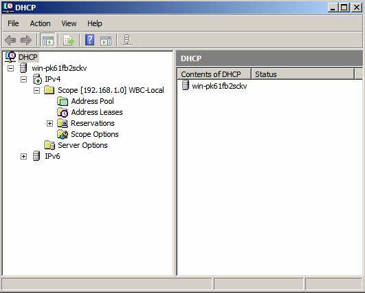 dhcp с использованием Windows 2008
