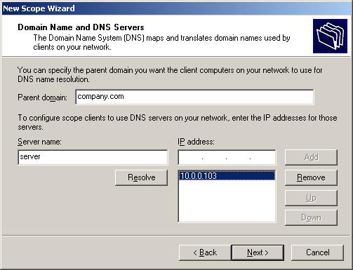 enable dhcp in windows 2003 server