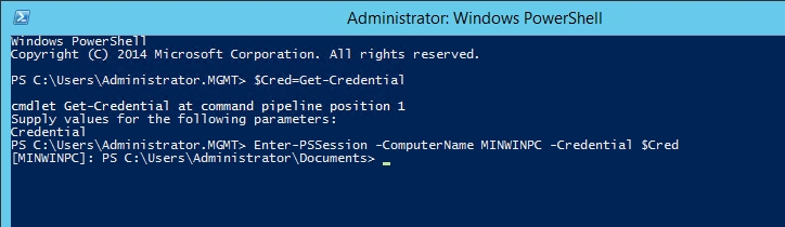 Remote connecting to Nano Server through a PowerShell session