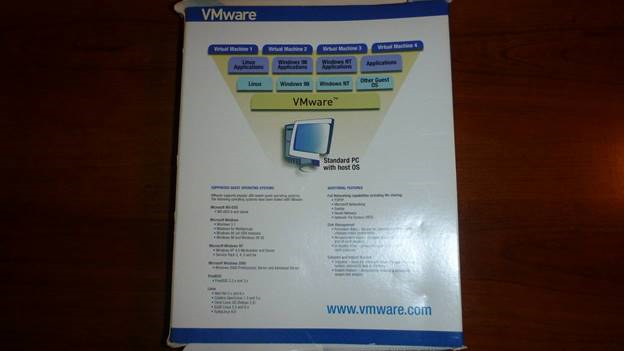 Back of the box of VMware 2.0.