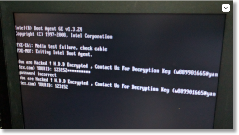 mamba ransomware message screen