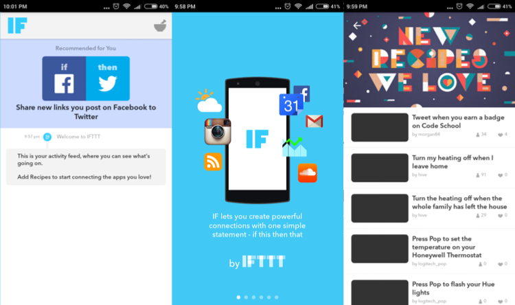 IFTTT app manager