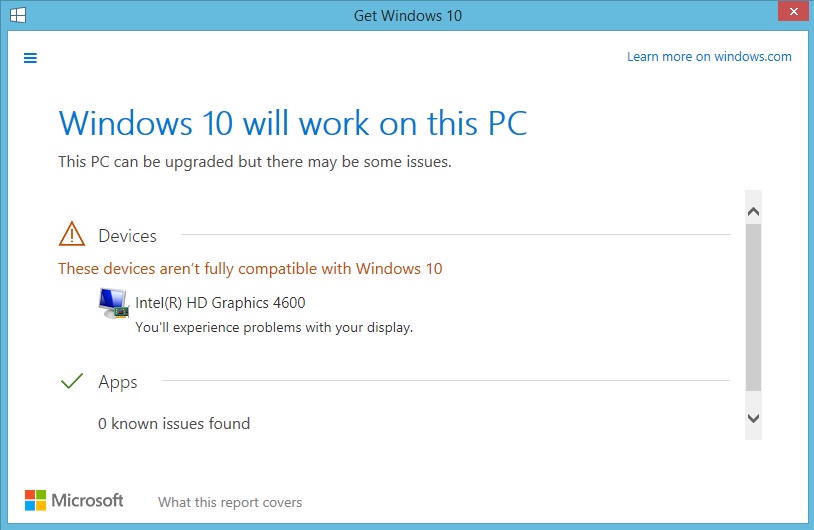 Windows 10 compatibility check