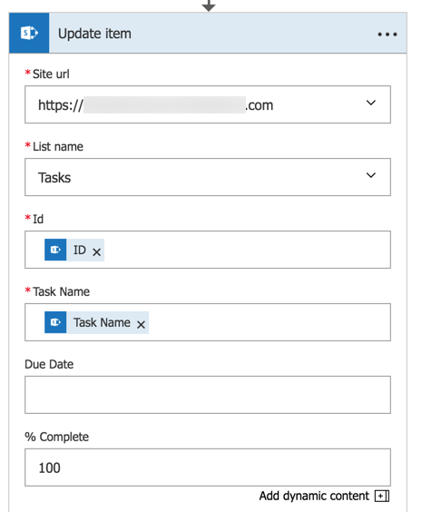 and also update the Sharepoint item as part of the "yes" action