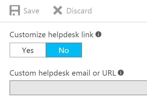 Azure custom help URL
