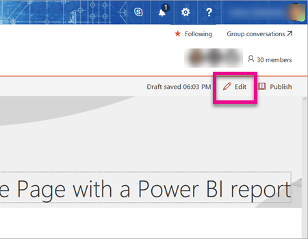 Add Power BI web part to SharePoint page