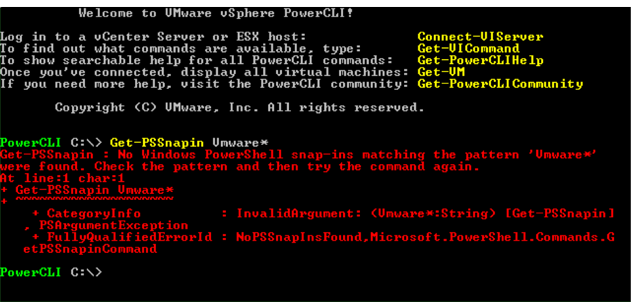 Welcome to PowerCLI screen