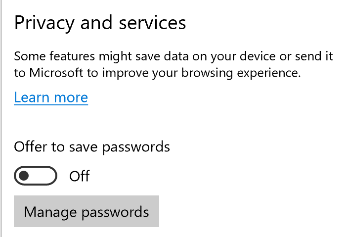 Windows 10 security settings