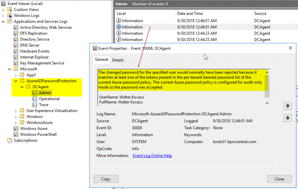 Active Directory password protection