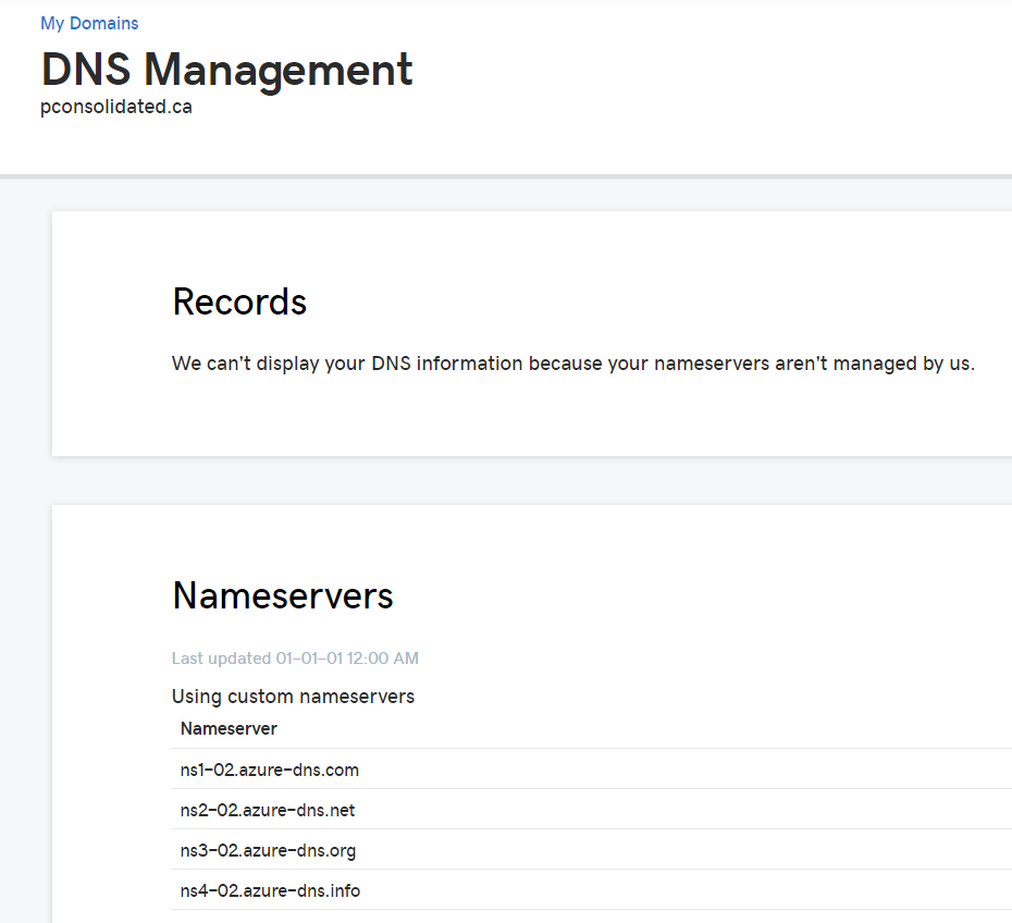 Azure DNS service