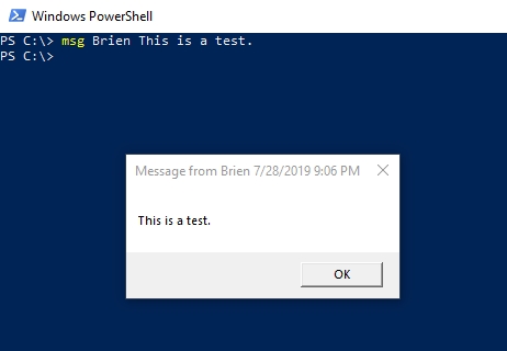 PowerShell on-screen alerts