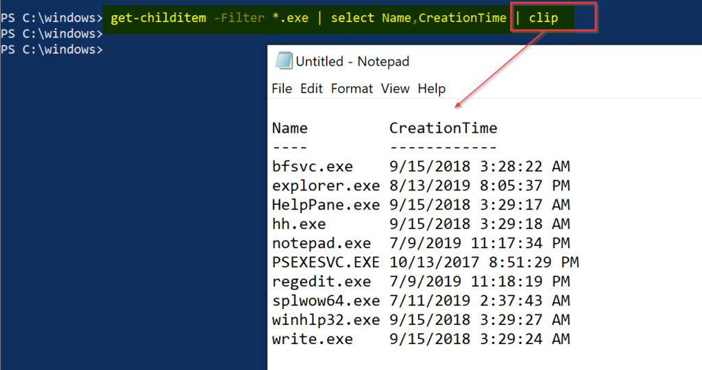 PowerShell cmdlet to the clipboard