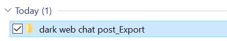 downloaded folder of the export