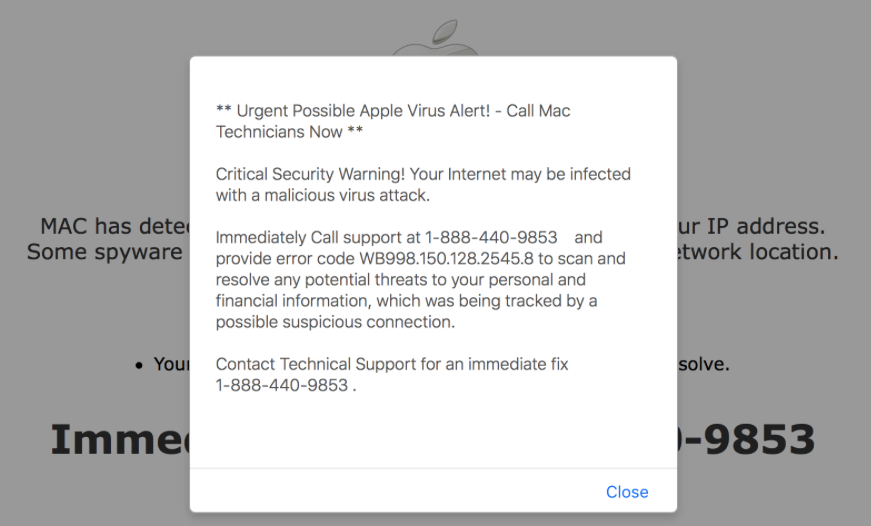 fake virus alert