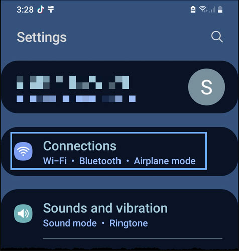 Screenshot of Android's settings screen.