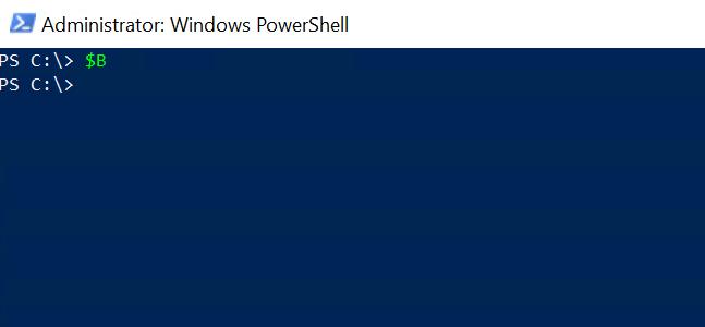 Screenshot of an Admin Windows PowerShell session.
