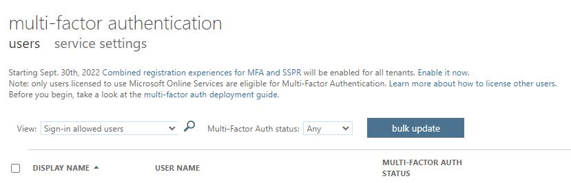 Screenshot showing the multi-factor authentication window