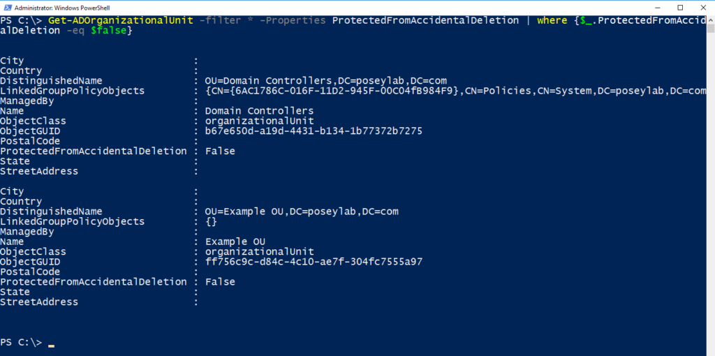 Screenshot of a PowerShell session.