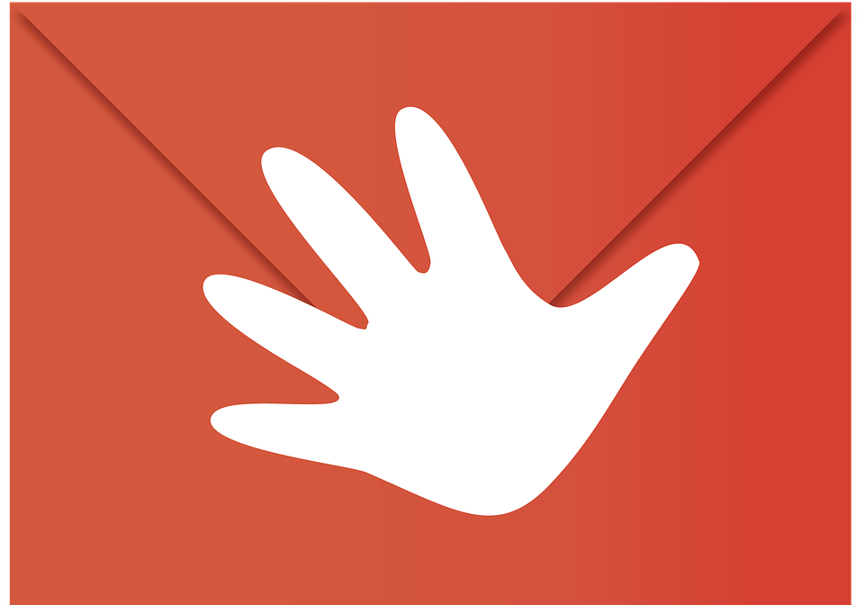 Image of a hand preventing the email from opening.
