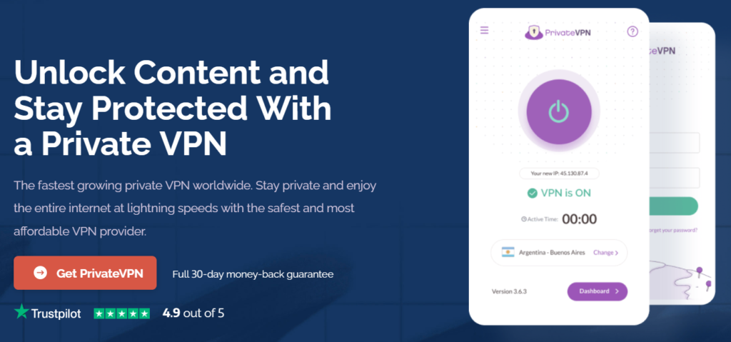 Screenshot of Private VPN's feature page.