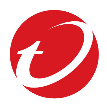 A red circle with a white small case letter t.
