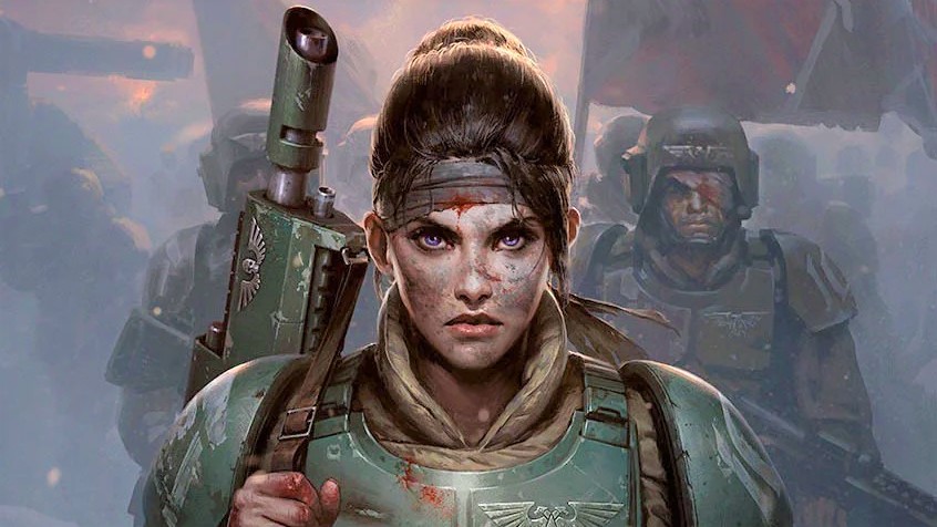 Image of Sergeant Minka Lesk, troupe leader of Cadian Honour, of the Astromilitarum.