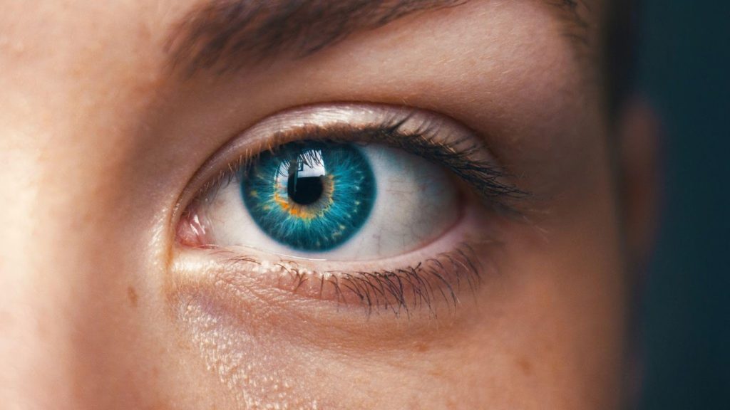 Picture of a close-up of a blue eye.