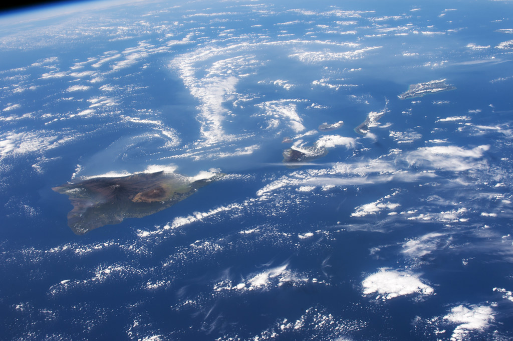 Image of Hawaii taken from space.