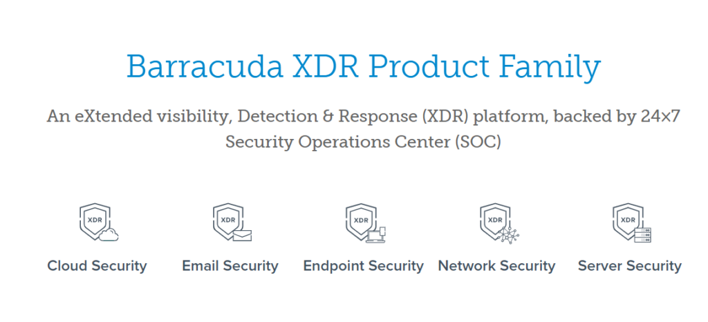 Image of the Barracuda XDR product family.