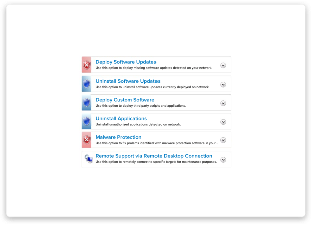 Screenshot of LanGuard's software updates screen.