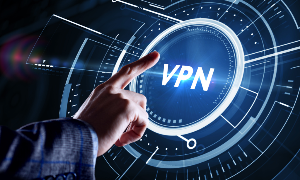 A graphic depicting VPN security
IMAGE SOURCE: Canva