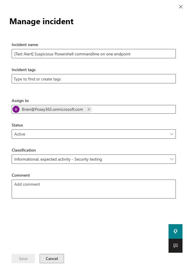 A screenshot of a form showing the interface for managing an incident.